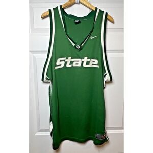 Nike Michigan State Spartans Green STATE Jersey 56 3XL SP02 Blank Game Issue